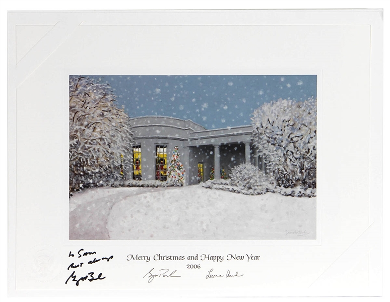 George Bush Signed 2006 White House Holiday Card (16 X 12)