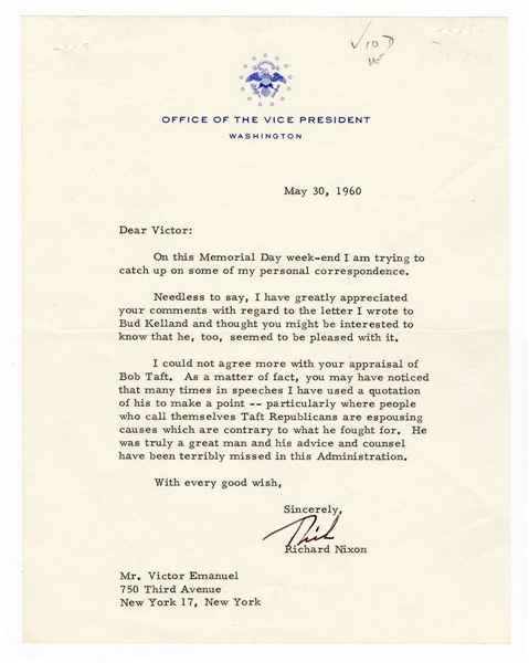 Richard Nixon Signed Letter JSA