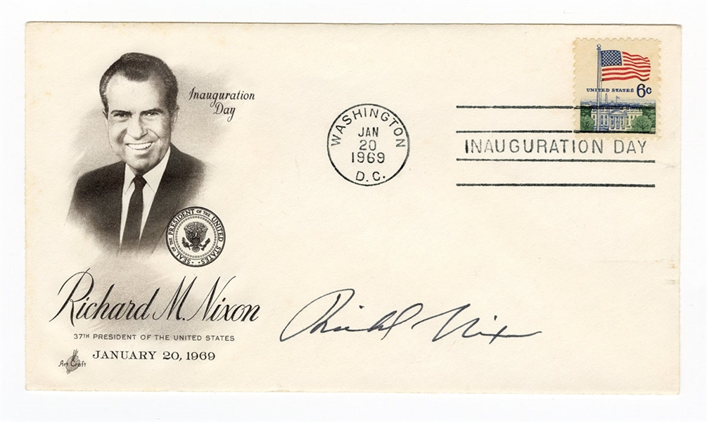 Richard Nixon Signed FDC Cachet Envelope JSA