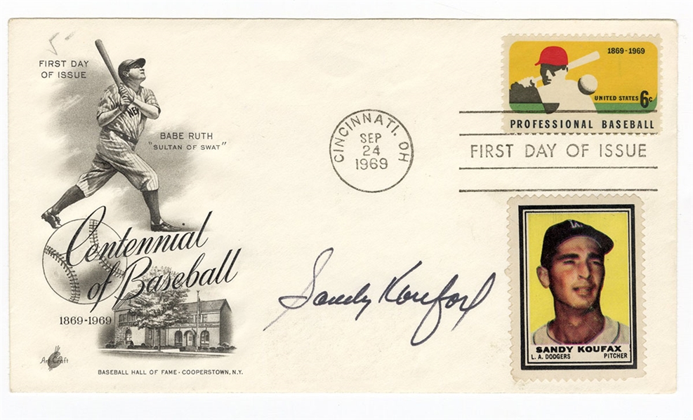 Sandy Koufax Signed First Day Cover JSA