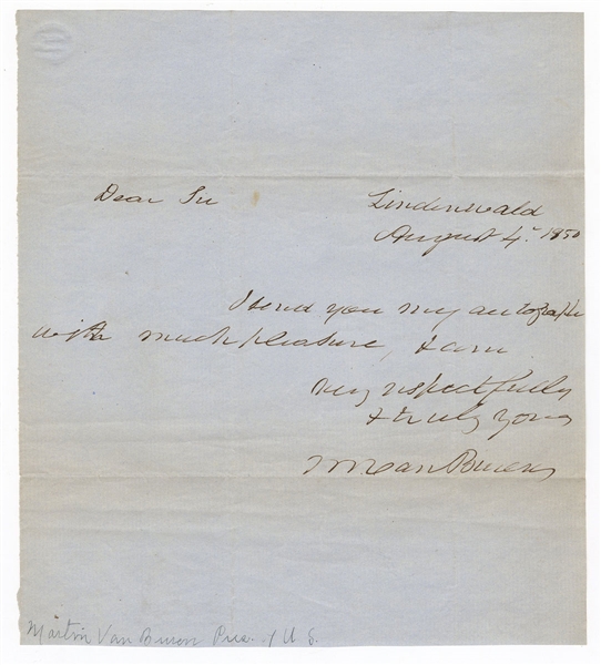 Martin Van Buren Handwritten Letter JSA