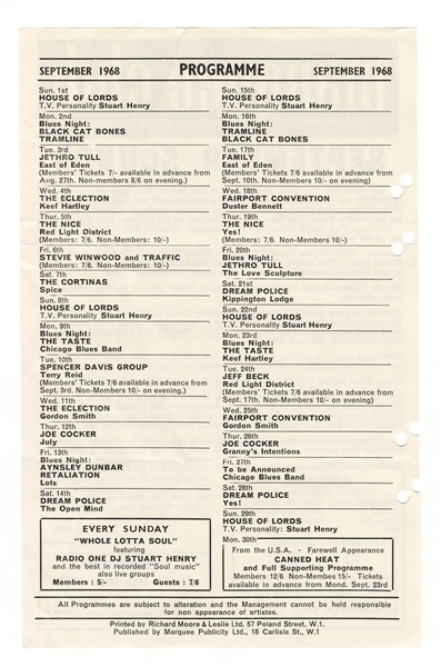Stevie Winwood and Traffic, Spencer Davis Group, Jeff Beck and More Original Concert Flyer Handbill