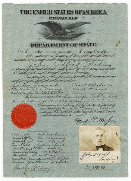 Charles E.Hughes Signed Passports (2)