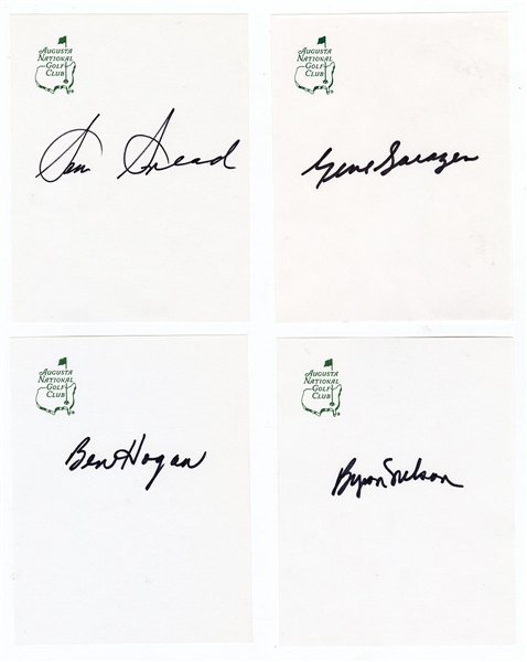 Golf Legends Signed Masters Notepad Stationery: Sarazen, Snead, Hogan, Nelson