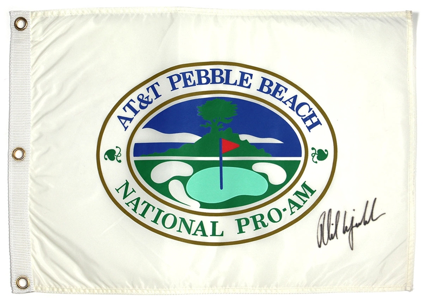 Phil Mickelson Signed AT&T Pebble Beach Pin Flag