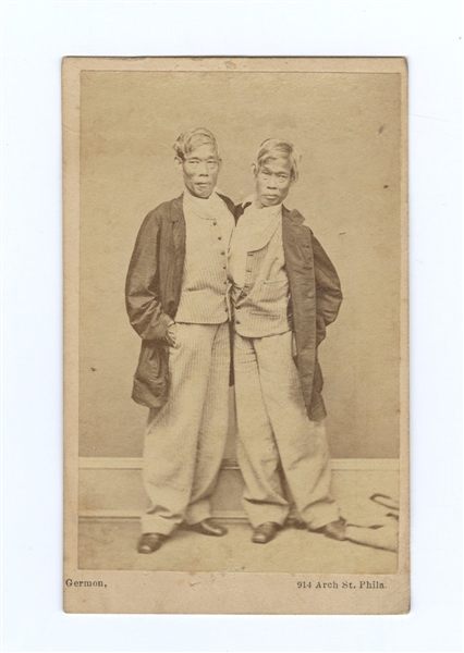 Original Circa 1870s CDV Photograph Chang and Eng - Siamese Conjoined Twins