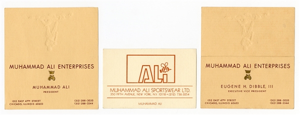 Muhammad Ali Original Business Cards (Lot of 3)