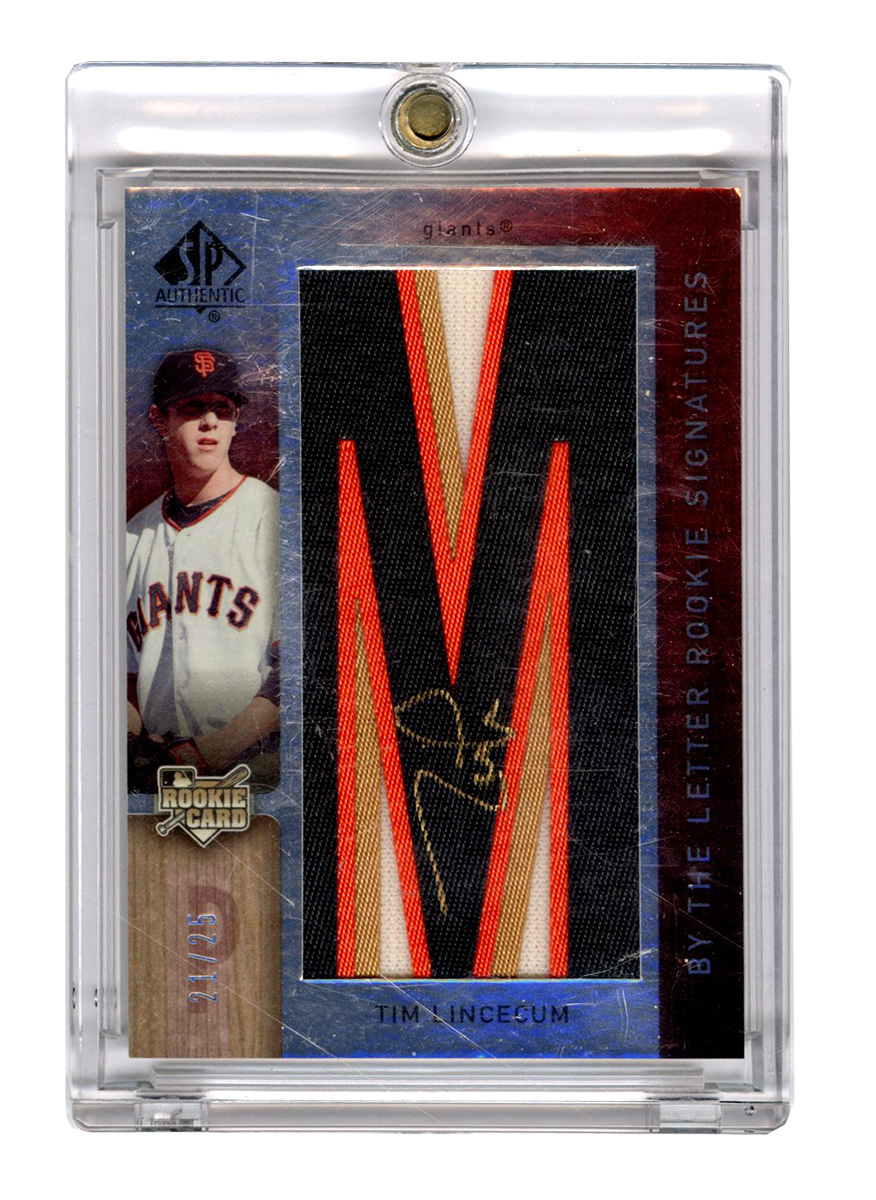 Lot Detail - 2007 SP Authentic By The Letter Signatures /25 Tim Lincecum  Rookie