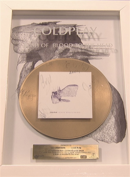 Coldplay Signed Record Award