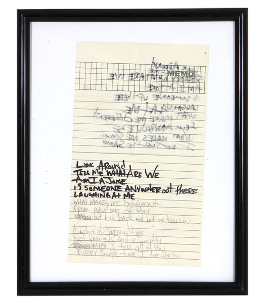 Korn Jonathan Davis Handwritten Lyrics