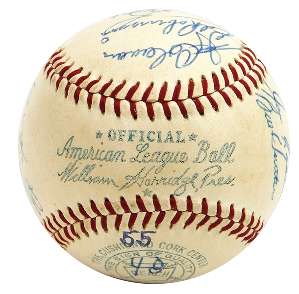 Lot Detail - 1955 New York Yankees Team Signed Baseball JSA