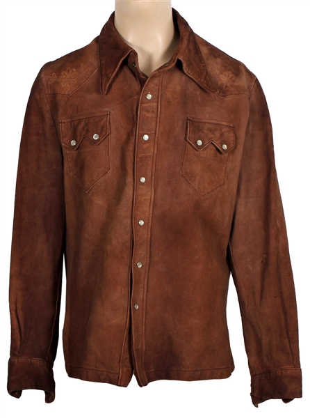 Jimi Hendrix Owned and Worn Brown Suede Shirt