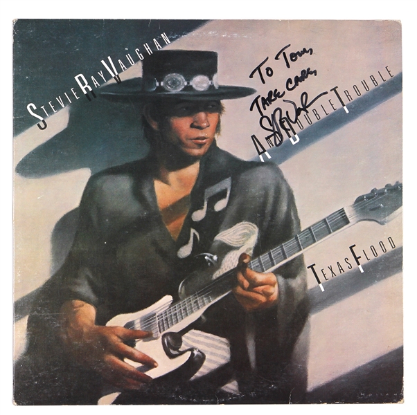 Stevie Ray Vaughan Signed Debut Album "Texas Flood" JSA