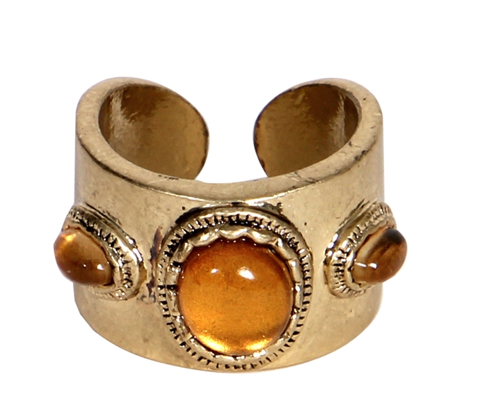 Jimi Hendrix Owned and Worn Gold and Amber Ring