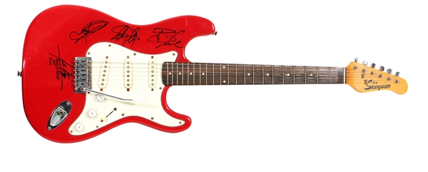Creed Band Signed Red Fender Guitar