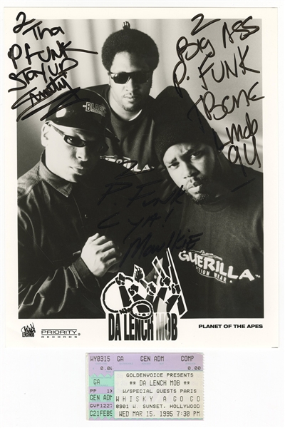 Lot Detail - Da Lench Mob Signed Photograph with Concert Ticket
