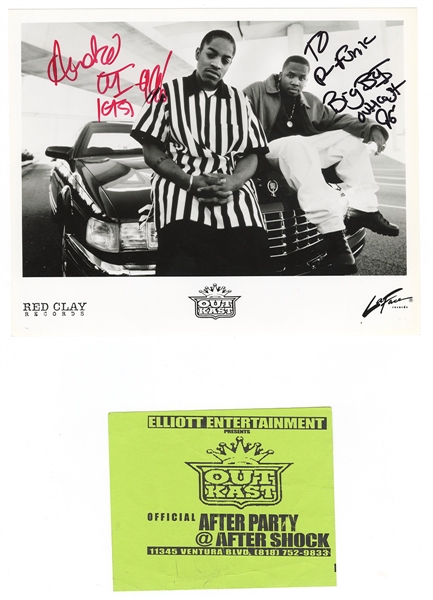 Outkast Signed Promotional Photograph and After Party Invitation