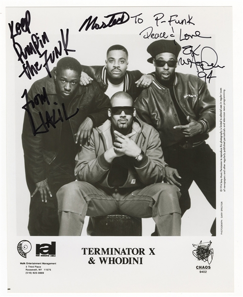 Terminator X & Whodini Signed & Inscribed Promotional Photograph