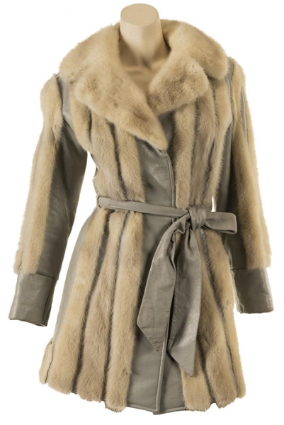 Elvis Presley Leather & Fur Coat Gifted to Vernon Presleys Girlfriend Sandy Miller