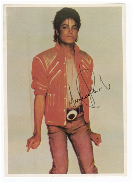 Michael Jackson Signed Picture Card