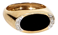 Elvis Presley Owned & Worn Black 14kt Gold Black Star Sapphire Diamond Ring
