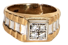 Elvis Presley Owned & Worn 10kt Gold & Diamond Ring