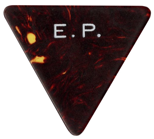 Elvis Presley Owned Stage Used “EP” Faux Tortoiseshell Triangular Guitar Pick