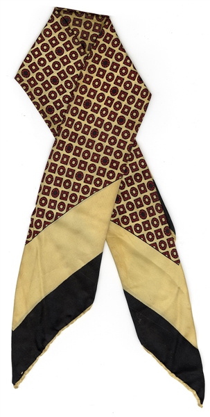 Elvis Presley Owned and Worn Silk Print Cravat