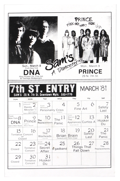Prince 1981 Purple Rain Sams Club Concert Poster