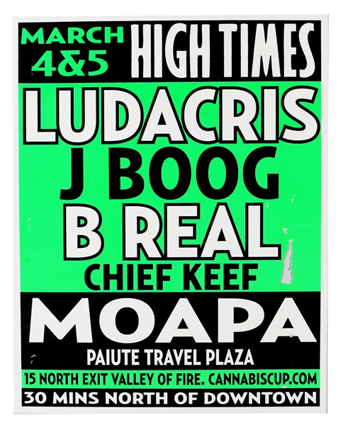 Ludacris/J Moog/B Real/Chief Keef Original Boxing Style Cardboard Concert Poster
