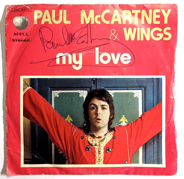 Paul McCartney Signed "My Love" 45 Record TRACKS UK