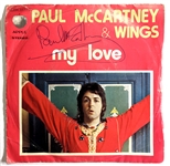 Paul McCartney Signed "My Love" 45 Record TRACKS UK