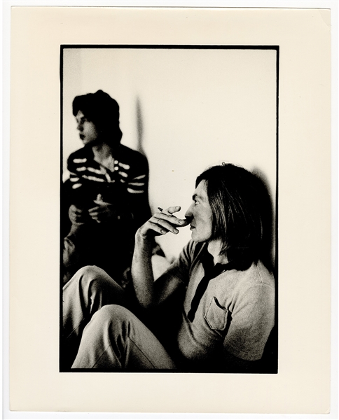Mick Jagger & Charlie Watts Original Nevis Cameron Stamped Photograph
