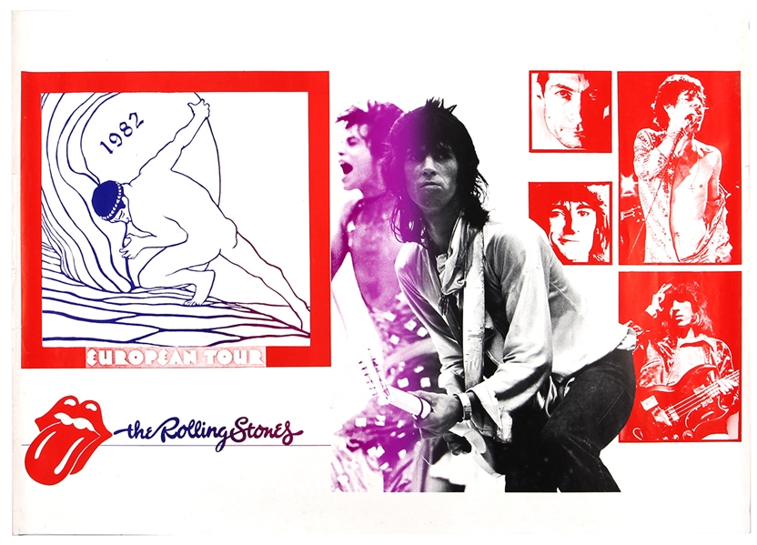 Rolling Stones Original 1982 European Tour Concert Poster