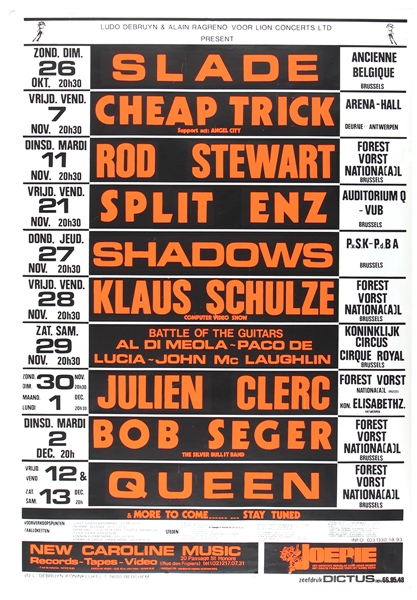 Queen/Cheap Trick/Bob Seger/Slade et al Original Concert Poster