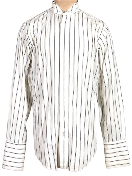 Michael Jackson Owned and Worn Pinstriped Button Down Shirt
