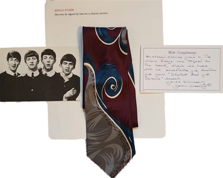 Beatles Ringo Starr Owned, Worn & Signed Tie