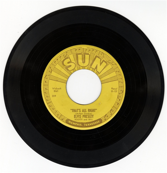 Elvis Presley "Thats All Right" Original Sun Records 45 with "Push Marks"