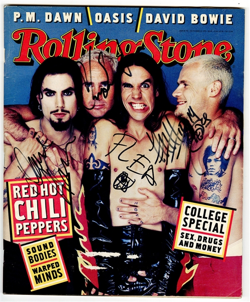 Red Hot Chili Peppers Autographed 1993 Rolling Stone Cover JSA