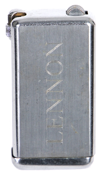 John Lennon Owned and Used Engraved Silver Lighter
