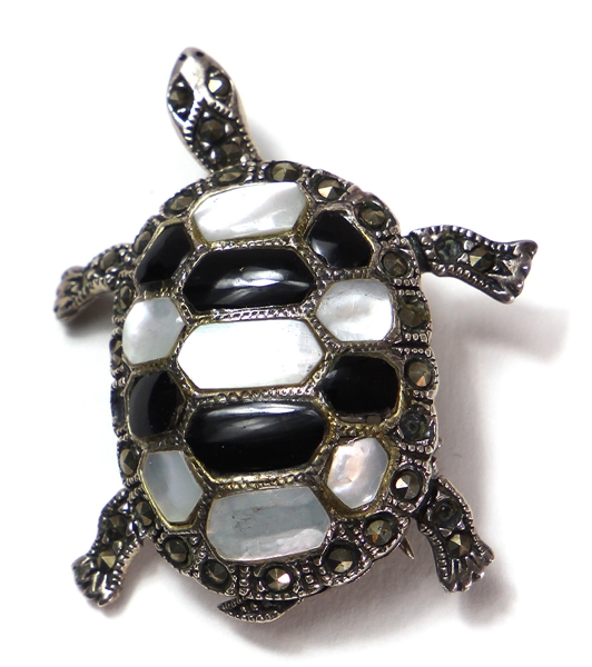 Linda McCartney Owned and Worn Silver Turtle Brooch