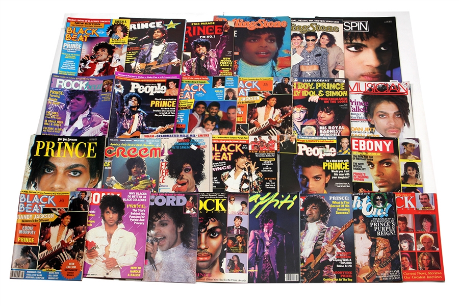 Lot of 26 Original Prince Magazines From the "Purple Rain" Tour
