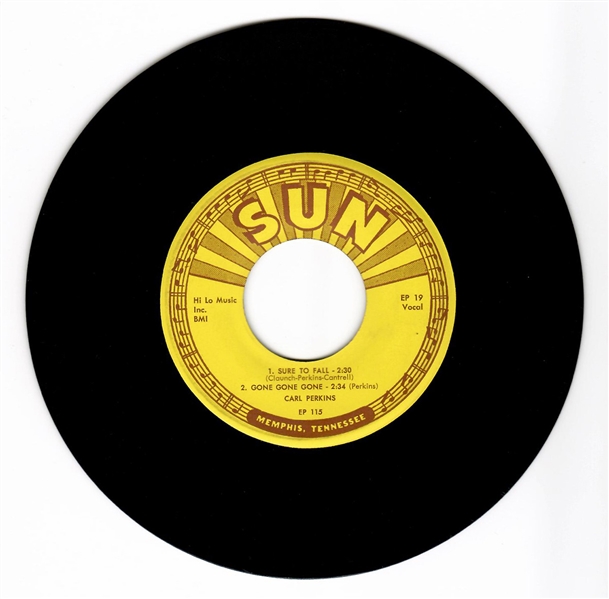 Carl Perkins Original "Blue Suede Shoes" Sun Records EP: Sure to Fall/Gone, Gone, Gone