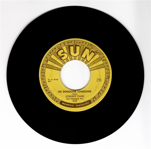 Johnny Cash Original "So Doggone Lonesome"/"Folsom Prison Blues" Sun Records 45 Record