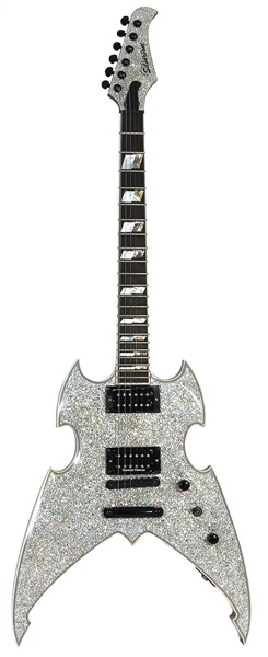 KISS Paul Stanley “Rock The Nation” Stage Played Silvertone Sparkle Guitar