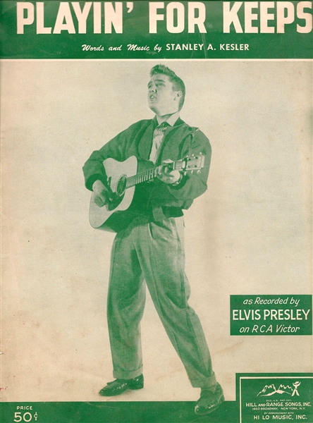 Elvis Presley "Playin For Keeps" Original Vintage Sheet Music