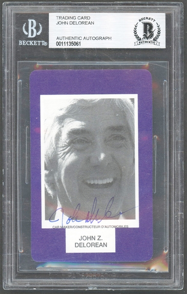 John DeLorean Signed “Face To Face” Trading Card BGS Authentic