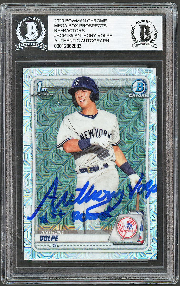 Lot Detail - Anthony Volpe Signed 2020 Bowman Chrome Mega Box Prospects ...