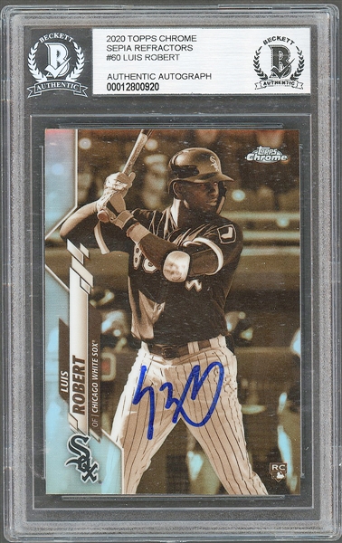 Luis Robert Signed 2020 Topps Chrome #60 Sepia Refractors Rookie Card BGS Authentic