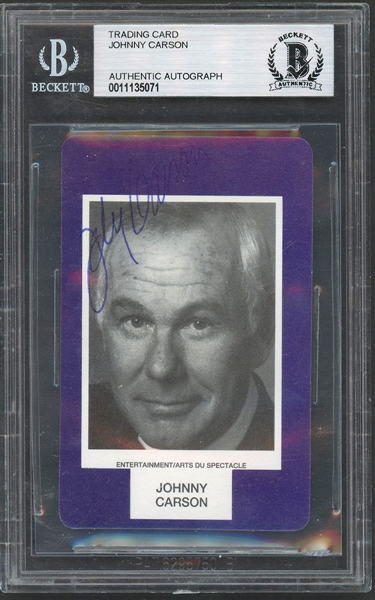 Johnny Carson Signed “Face To Face” Trading Card BGS Authentic 